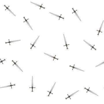Pattern knight medieval sword cartoon vector Stock Illustration