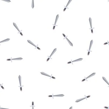 Pattern knight medieval sword cartoon vector Stock Illustration