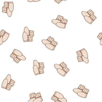 Pattern knit baby booties cartoon vector Stock Illustration