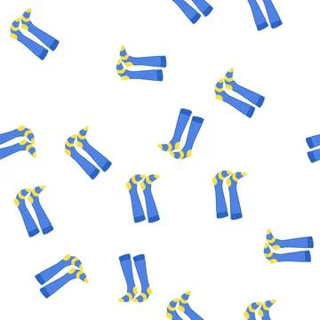 Pattern knit socks soccer cartoon vector Illustrazione stock
