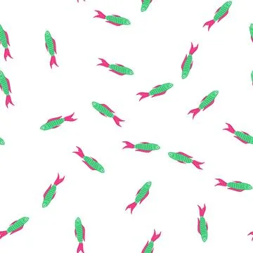 Pattern koi decorative fish cartoon vector Stock Illustration