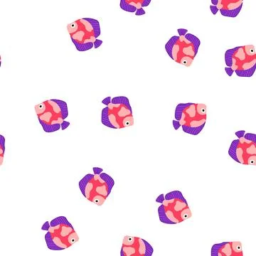 Pattern koi exotic fish cartoon vector Stock Illustration