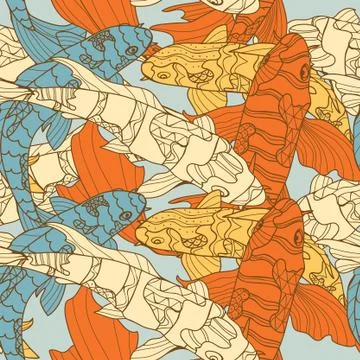 The pattern of koi Stock Illustration