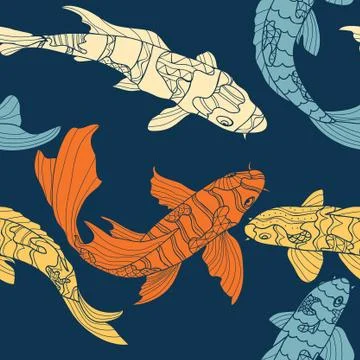 The pattern of koi Illustrazione stock