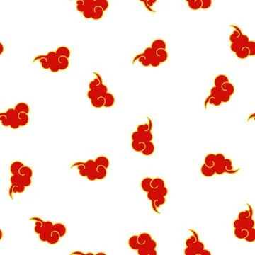 Pattern korean chinese cloud cartoon vector Illustrazione stock