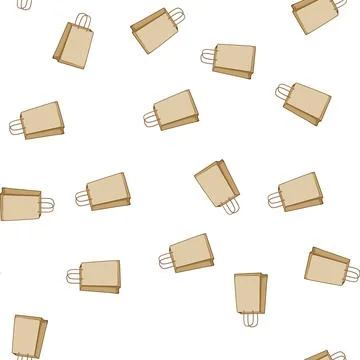 Pattern kraft paper lunch bag cartoon vector Stock Illustration