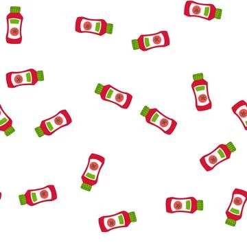 Pattern label ketchup bottle cartoon vector Stockillustratie