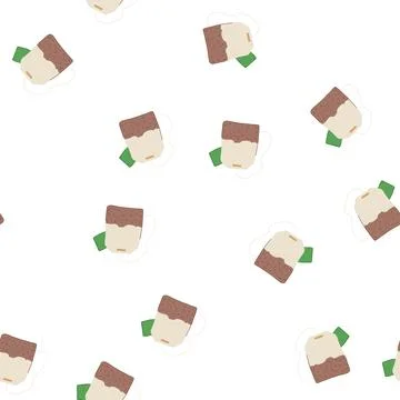 Pattern label teabag cartoon vector Stock Illustration