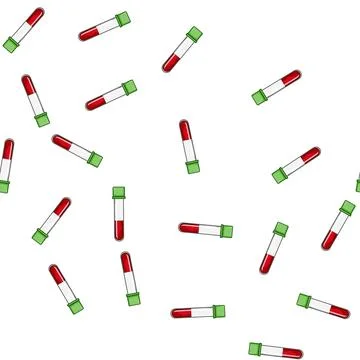 Pattern laboratory blood test vial cartoon vector Stock Illustration