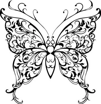 Pattern lace butterfly Stock Illustration