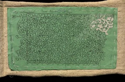 Pattern for Lace with Small Section of Venetian Flat Point Lace worked on I.. Stock Photos