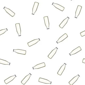Pattern lactose milk bottle cartoon vector Stock Illustration
