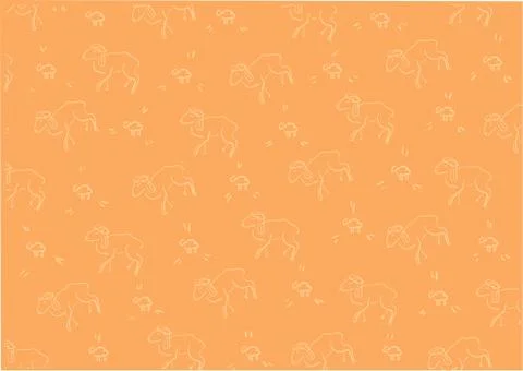 Pattern lamb orange Stock Illustration