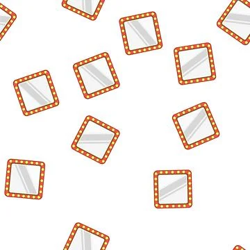 Pattern lamp makeup mirror frame cartoon vector Stock Illustration