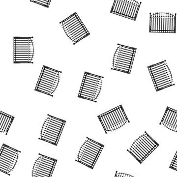 Pattern landscape park fence cartoon vector Stock Illustration