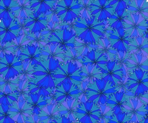 Pattern of large blue cornflowers 库存插图