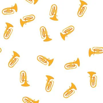 Pattern large tuba cartoon vector Stock Illustration
