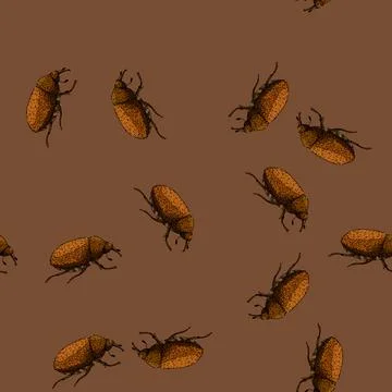 Pattern larva chafer sketch hand drawn 스톡 일러스트