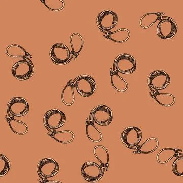 Pattern Lasso loop knot forming on coiled rope Stock Illustration