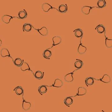 Pattern Lasso rope creating loop for western cowboy catching Stock Illustration