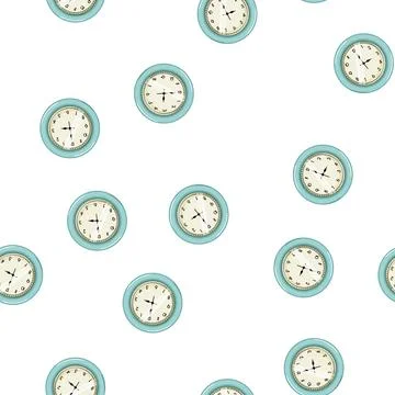 Pattern late wall clock cartoon vector 스톡 일러스트