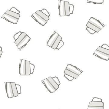 Pattern latte milk frothing pitcher cartoon vector Stock Illustration