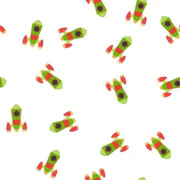 Pattern launch rocket toy cartoon vector イラスト素材