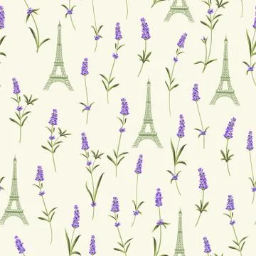 Pattern with lavender flowers 스톡 일러스트