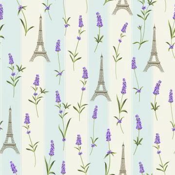 Pattern with lavender flowers Illustrazione stock