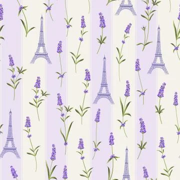 Pattern with lavender flowers Illustrazione stock