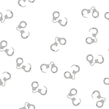Pattern law handcuffs cartoon vector Stock Illustration