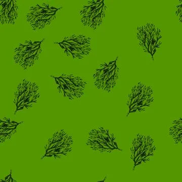 Pattern leaf dill sketch hand drawn イラスト素材