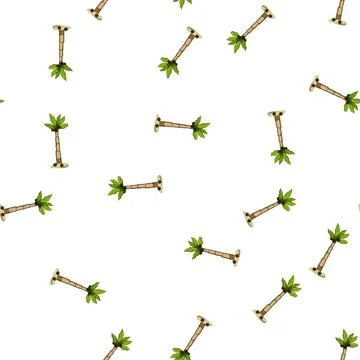 Pattern leaf palm coconut cartoon vector 스톡 일러스트