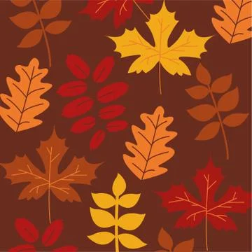 Pattern of leafs autumn decoration 스톡 일러스트