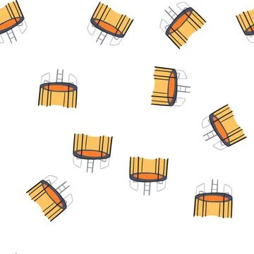 Pattern leap trampoline jumping cartoon vector Stock Illustration