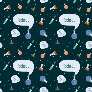 Pattern learning in schools. Cartoon background with the Inscription School Stock Illustration
