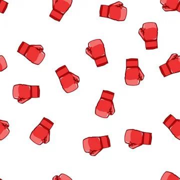 Pattern leather boxing gloves cartoon vector Stock Illustration
