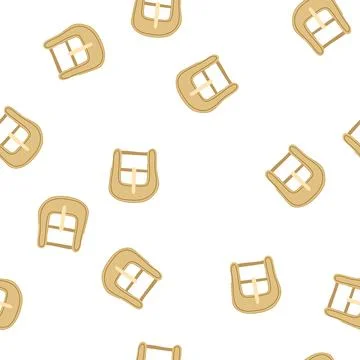Pattern leather buckle belt cartoon vector Ilustração Stock