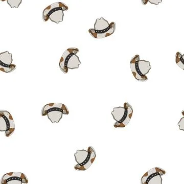Pattern leather cowboy hat cartoon vector Stock Illustration