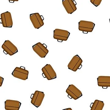 Pattern leather laptop bag cartoon vector 库存插图