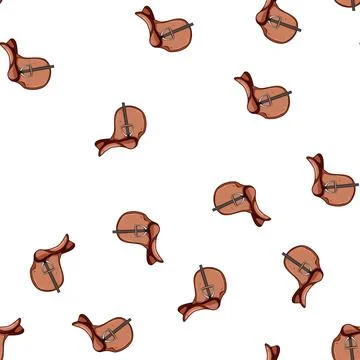 Pattern leather saddle cartoon vector Stock Illustration