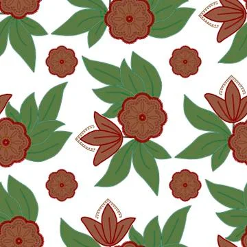 The pattern of leaves and flowers Stockillustratie