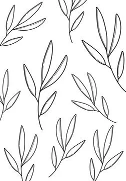 Pattern leaves background floral blank greeting card Illustrazione stock