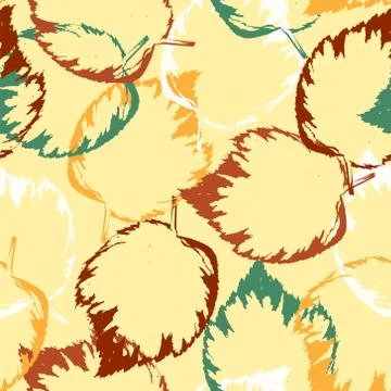 Pattern with leaves on bright background Stock-Illustration