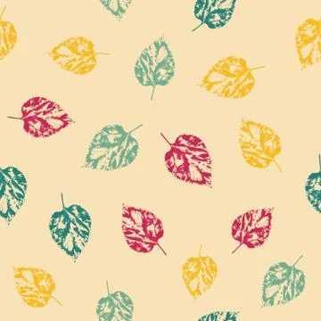 Pattern with leaves on bright background Stock Illustration