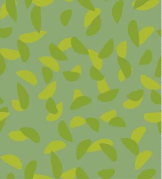 Pattern with leaves on green Stock Illustration