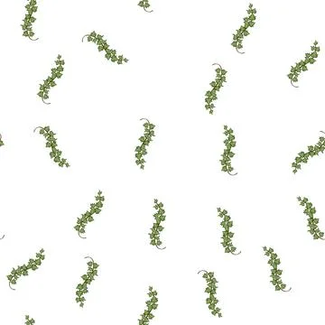Pattern leaves green ivy cartoon vector Illustrazione stock