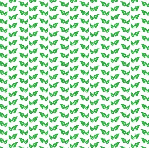A pattern of leaves in groups design, fresh natural leaves texture on white  Stock Illustration