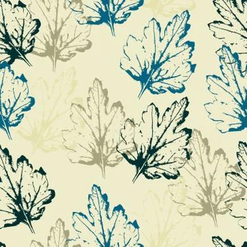 Pattern with leaves on light background Stock Illustration