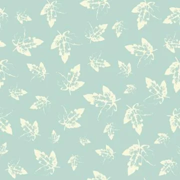 Pattern with leaves in pastel on cold background Stock Illustration